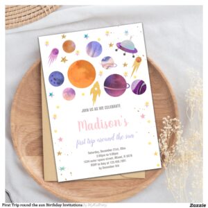 First Trip round the sun Birthday Invitations