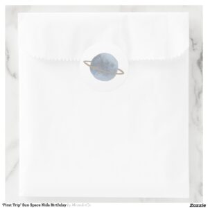 ?First Trip? Sun Space Kids Birthday Classic Round Sticker