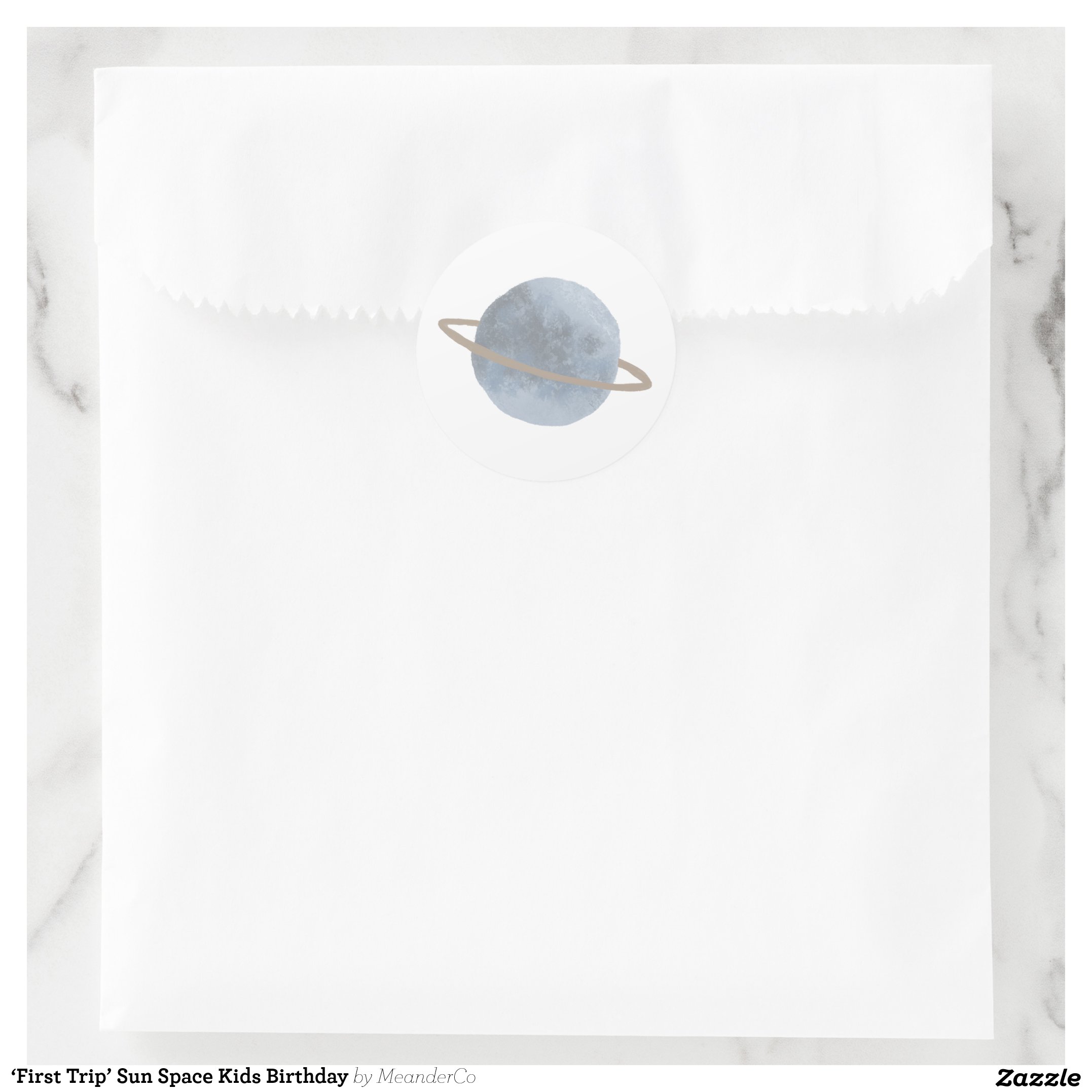 ?First Trip? Sun Space Kids Birthday Classic Round Sticker