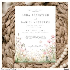 Floral Butterfly Wedding Invitation