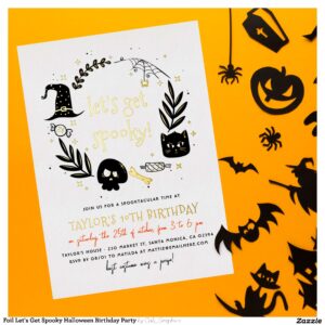 Foil Let's Get Spooky Halloween Birthday Party Foil Invitation