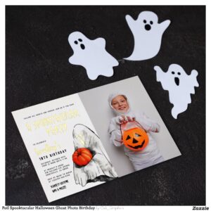 Foil Spooktacular Halloween Ghost Photo Birthday Foil Invitation