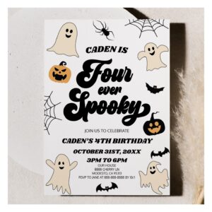 Four Ever Spooky Fourth 4th Birthday Party Invitation