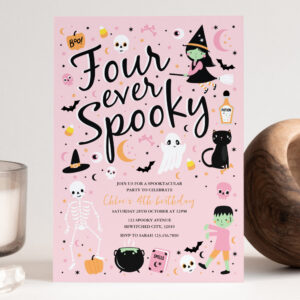 Four Ever Spooky Halloween Birthday Invitation