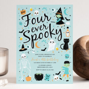 Four Ever Spooky Halloween Birthday Invitation