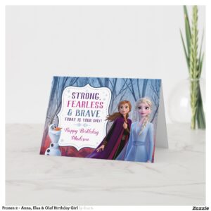 Frozen 2 - Anna, Elsa & Olaf Birthday Girl Card