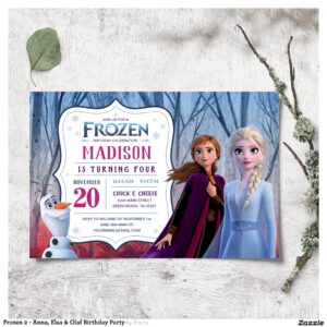 Frozen 2 - Anna, Elsa & Olaf Birthday Party Invitation