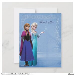 Frozen Anna and Elsa Snowflake Thank You