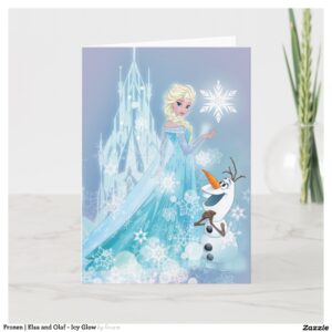 Frozen Elsa and Olaf - Icy Glow Card