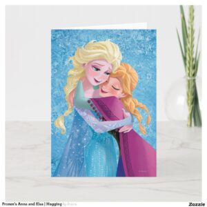 Frozen's Anna and Elsa Hugging Card