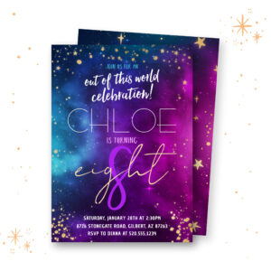 Galaxy Outer Space Birthday Invitation