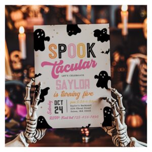Girly Spooktacular Halloween Birthday Invitation