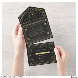 Gold Elegant Tarot Card Birthday