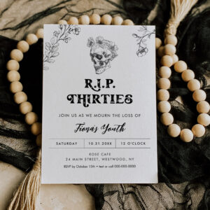 Gothic Love 40th Birthday Invitation, RIP 30's Invitation