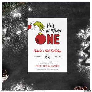 Grinch He's a Mean One 1st Birthday