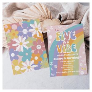 Groovy Birthday Invitation Five is a Vibe