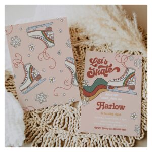 Groovy Ice Skating Birthday Invitation Ice Skate