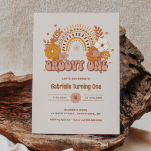 Groovy One Birthday Invitation