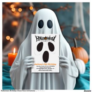 Halloween Birthday Ghost Face invitations
