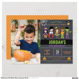 Halloween Birthday Kids Costume Party Invitation