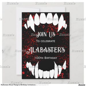 Halloween Blood Vampire Birthday Invitations