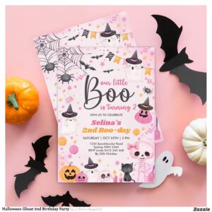 Halloween Ghost 2nd Birthday Party Invitation