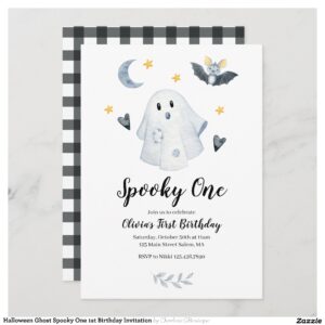 Halloween Ghost Spooky One 1st Birthday Invitation