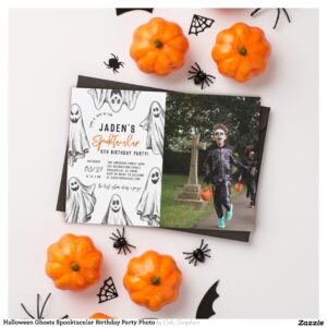Halloween Ghosts Spooktacular Birthday Party Photo Invitation