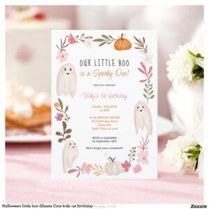 Halloween little boo Ghosts Cute kids 1st birthday Invitation
