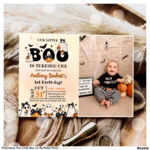 Halloween Our Little Boo 1st Birthday Party Invitation