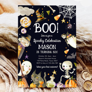 Halloween Party Spooky Celebration Boy Birthday Invitation