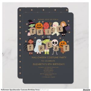 Halloween Spooktacular Costume Birthday Party Invitation
