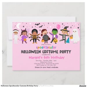 Halloween Spooktacular Costume Birthday Party Invitation