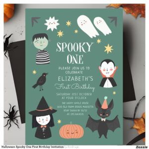 Halloween Spooky One First Birthday Invitation