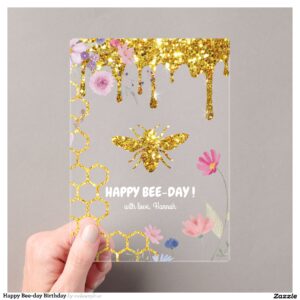 Happy Bee-day Birthday Acrylic Invitations