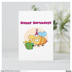 Happy Birthday Bee Invitations