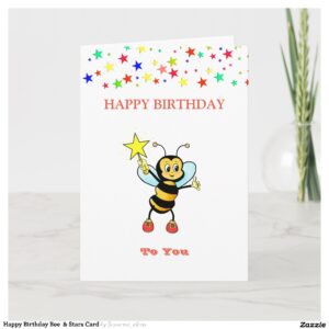Happy Birthday Bee & Stars Card