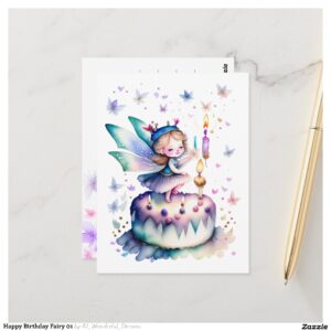 Happy Birthday Fairy 01 Postcard