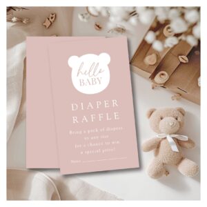 Hello Baby Bear Diaper Raffle Enclosure Card