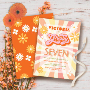 Hippie 70's 60's Any Age Groovy Birthday Invitation