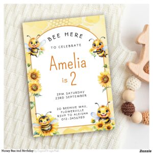 Honey Bee 2nd Birthday Invitation