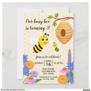 Honey Bee Birthday Invitation