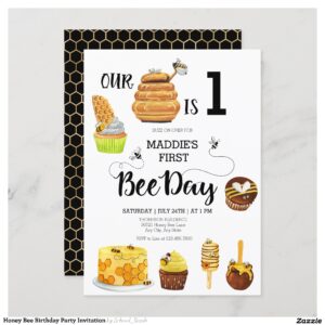Honey Bee Birthday Party Invitation