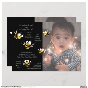 Honey Bee Photo Birthday Invitation
