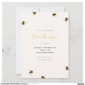 Honey Bees Kids Birthday Invitation
