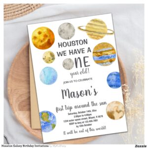 Houston Galaxy Birthday Invitations