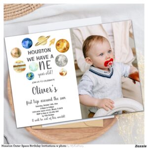 Houston Outer Space Birthday Invitations w photo