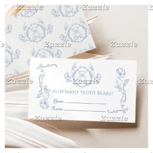 How many teddy bears Toile vintage frame Enclosure Card