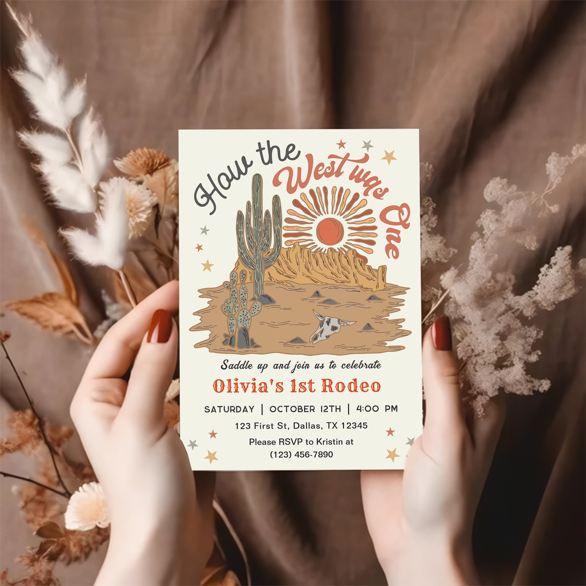 How The West Was One My First Rodeo 1st Birthday Invitation