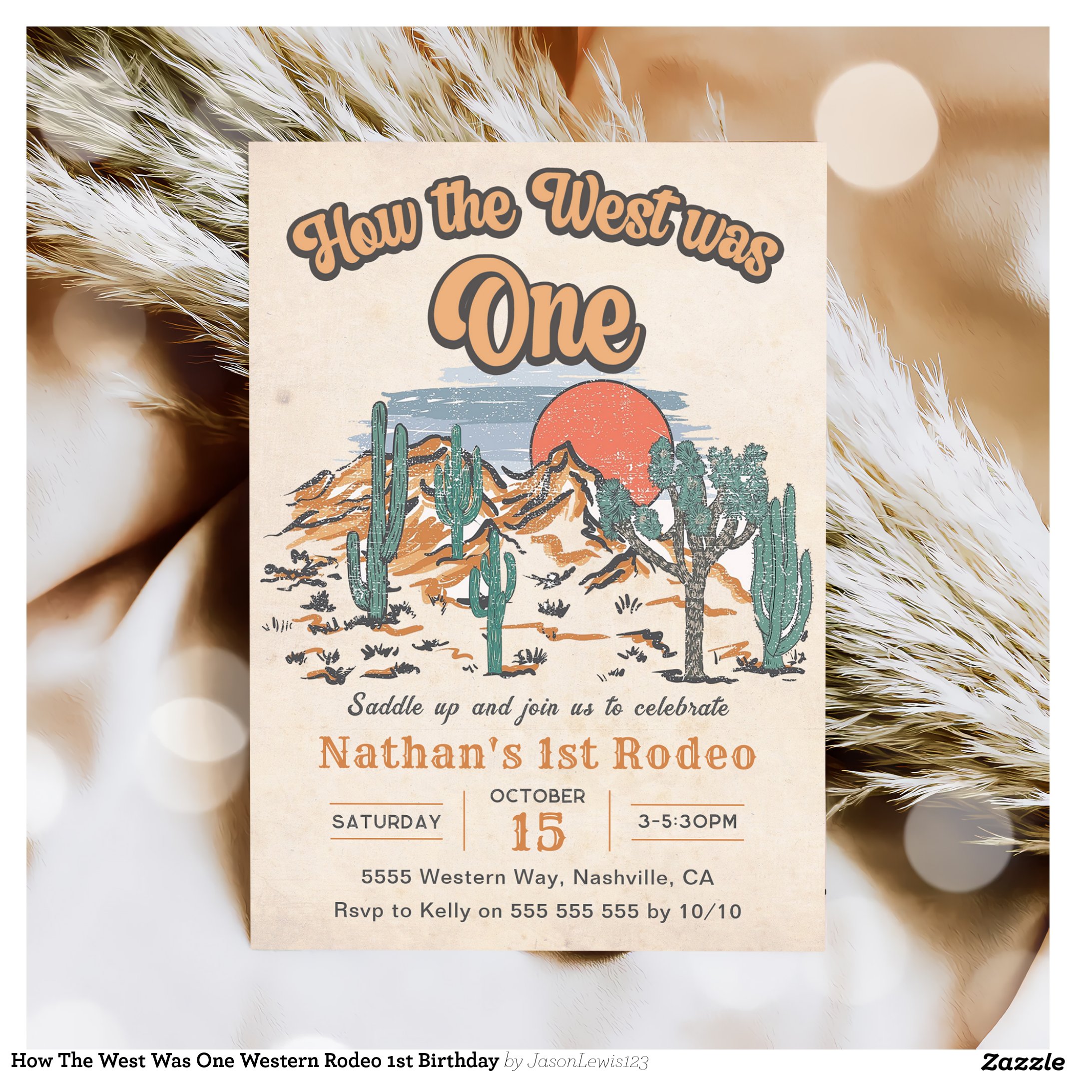 How The West Was One Western Rodeo 1st Birthday Invitation